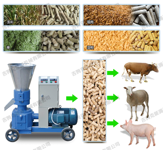 玉米秸稈加工牛羊飼料顆粒過(guò)程